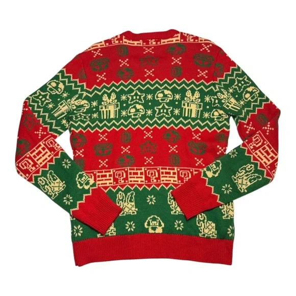 Super Mario Knit Christmas Sweater Size Medium - Picture 2 of 3